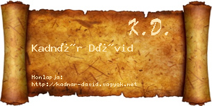 Kadnár Dávid névjegykártya